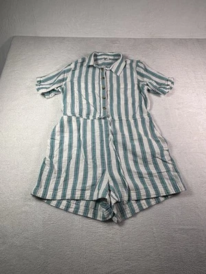 Mameluco mediano Old Navy para mujer azul y blanco a rayas sin mangas Foto 1 de 4