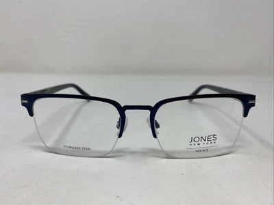 Jones New York VJOM376 NAVY 52-18-145 Blue Metal Half Rim Eyeglasses Frame :294 - Image 1 of 4