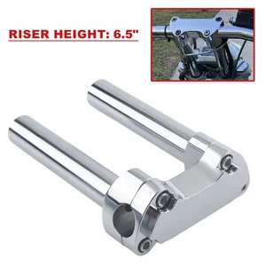 1‌X 6.5" Elevador recto 1" Abrazadera superior Harley-Dyna Wide Road Glide Softail Cromo - Imagen 1 de 9