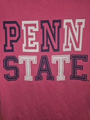 Penn State University Retro Medium Girls Pink Graphic Logo Tshirt NCAA - Image 1 of 4