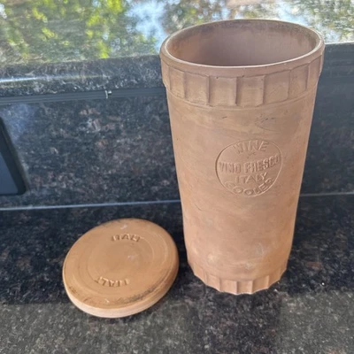 VINO FRESCO HECHO EN ITALIA ENFRIADOR DE VINO DE ARCILLA con posavasos de arcilla Foto 1 de 4