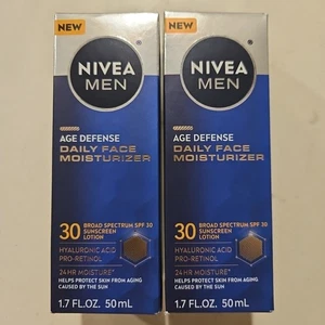 Nivea Men Age Defense Daily Face Moisturizer SPF 30 1.7oz X2 Exp 6/2026+ - Picture 1 of 4