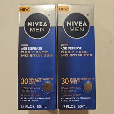 Nivea Men Age Defense Daily Face Moisturizer SPF 30 1.7oz X2 Exp 6/2026+ - Image 1 of 4