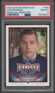 2020 Leaf Decision Hunter Biden Parallel Green Foil #546 (/5) (PSA 8) - Picture 1 of 1