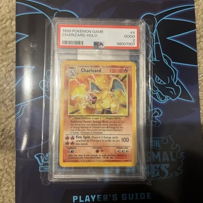 精灵宝可梦 TCG Charizard #4/102 基础套装无限,全息,PSA 2 级,良好 — 第 1/4 张图片