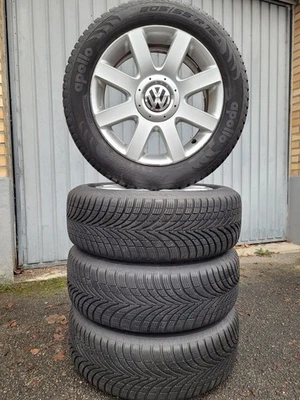 VW Golf 5 6 Golf Plus Touran original 16 Zoll Alufelgen - Winterreifen 205/55R16 - Bild 1 von 4