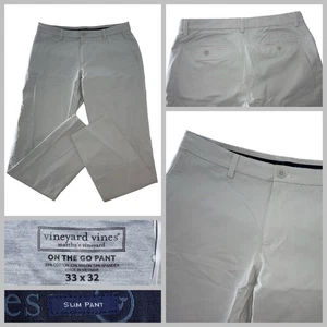 Vineyard Vines On-The-Go schmale Herrenhose 33 x 32 hellbraun beige Performance YGI X5-19 - Bild 1 von 12