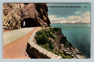 Lake Tahoe NV-Nevada, Through Cave Rock Vintage Souvenir Postcard - Picture 1 of 2