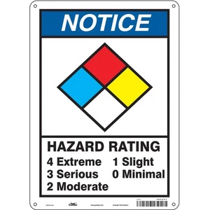 CONDOR 486C51 Chemical Sign,10"W,14"H,0.055" Thickness 486C51 - Picture 1 of 1