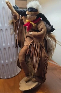 Indianer Maishülse Puppe 11 Zoll handgefertigt signiert Mohawk Korb Tänzerin - Bild 1 von 9