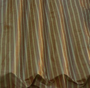 Gold/Red Vertical Stripes 100% Silk Dupioni Fabric, 54" Wide, By Yard (SD-599) - Picture 1 of 2