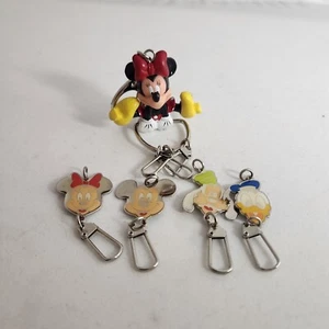 VTG Disney Minnie Mouse Key Chain With Charms Keychains Silver Tone Goofy Duck - Picture 1 of 10