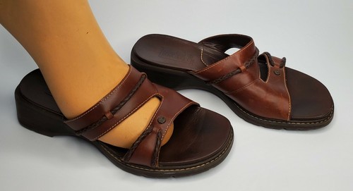 SANDALI SLIDE TIMBERLAND IN PELLE SMART COMFORT SYSTEM taglia 8 OTTIME CONDIZIONI