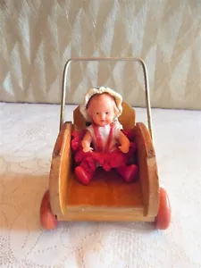 PUPPEN-SPORTWAGEN aus HOLZ und ein EDI PÜPPCHEN für die PUPPENSTUBE "VINTAGE" - Bild 1 von 13