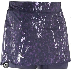 Pantalón corto deportivo Salomon Agile para mujer talla M sombra de noche gris púrpura - Imagen 1 de 7