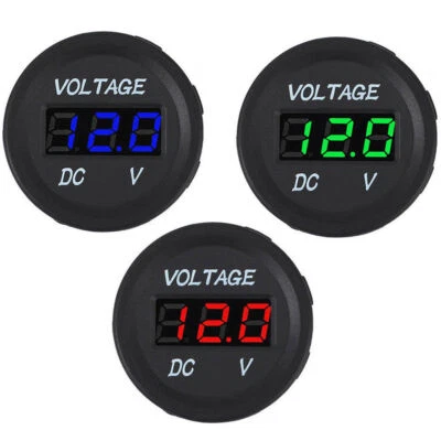 12V-24V Auto Marine Motorrad LED Digital DC Voltmeter Spannungsmesser Anzeige - Bild 1 von 4