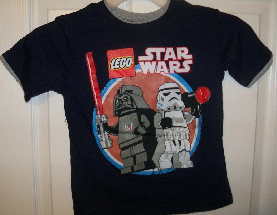 Lego Star Wars Darth Vader Storm Camisa Azul Marino Manga Corta Niños Talla XS NUEVA CON ETIQUETAS Foto 1 de 1