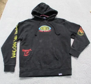 Broken Promises Hoodie Mens Medium Graphic Print Logo Black Karma Skater - Picture 1 of 15