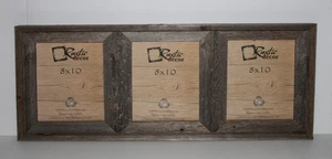 8x10-2.5" Wide Reclaimed Rustic Barn Wood Collage Photo Frame - Holds 3 Photos - Picture 1 of 2