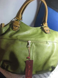 NWT NEW $68 JOHN ROMAINE KATRINA FASHION HANDBAG ZIPPER TOP MULTI SECTION - Picture 1 of 10