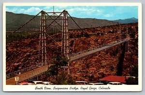 Postkarte Südansicht Hängebrücke Royal Gorge Colorado Arkansas River unten - Bild 1 von 2