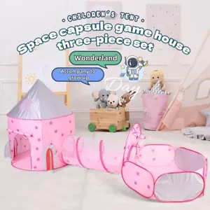 Tenda Pop Up per Bambini 3 in 1 Tunnel da Gioco con Tunnel da Basket, Canestro da Basket - Foto 1 di 7