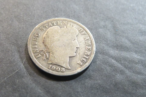 1908-D Barber Dime -Free Shipping - Actual Coin Shown - R1 Cover
