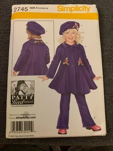 Simplicity 2745 Vintage Sewing Pattern Coat Pants & Beret Size 3 4 5 6 7 8 2008 - Picture 1 of 4