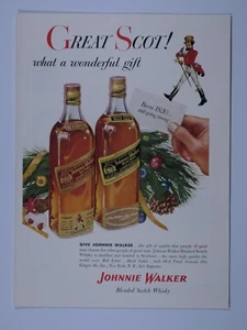 "Anuncio de colección de Navidad 1955 Johnnie Walker rojo estampado original 8,5 x 11" - Imagen 1 de 9