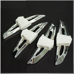 CAR DOOR EDGE GUARD PROTECTION MOULDING TRIM WHITE CHROME X 4 PIECES - Picture 1 of 2