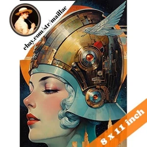 Art Deco Woman Portrait – Metropolis Style Sci-Fi Glamour – 8x11 Poster - 2344 - Picture 1 of 2