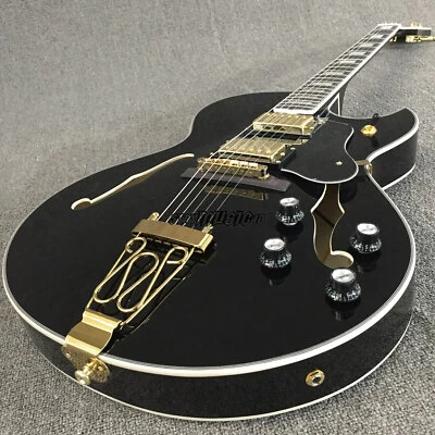 Hollow Body Byrdland Jazz Electric Guitar Ebony Fretboard Black Ship From US - Image 1 of 4