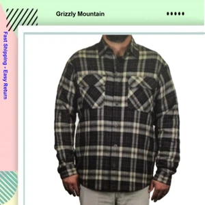 Grizzly Mountain Men's Flannel Sherpa Fleece Lined Jacket, Multi, XL - Picture 1 of 4
