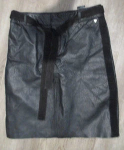 Scotch & Soda Small Skirt 100% Genuine Buffalo Leather lined satin fabric Black - Picture 1 of 7