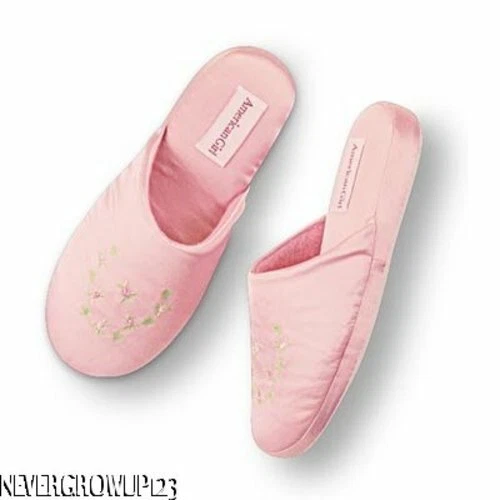 AMERICAN GIRL ELIZABETH'S PINK SATIN SLIPPERS~SCUFFS~MULES~GIRLS S~M~L~NIP - Image 1 of 1