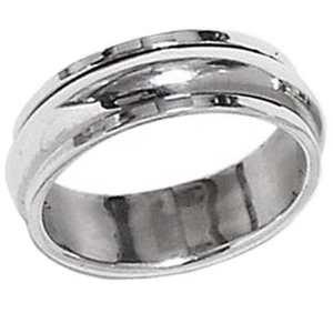 *SPINNER RING*__HIGH POLISHED BAND SIZE 8__925 STERLING SILVER_NF - Picture 1 of 5