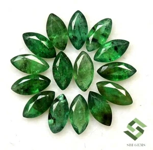 5x2.50 mm, 6x3 mm Natural Emerald Marquise Cut Lot 10 Pcs Loose Gemstones - Picture 1 of 7
