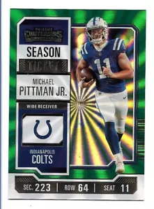 Contenders Michael Pittman Jr Green Lazer #44 SSP Indianapolis Colts 2023 - Imagen 1 de 2