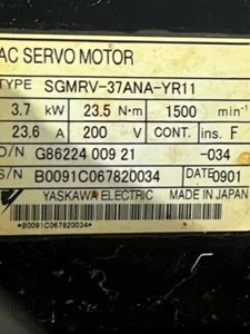 YASKAWA MOTOR SGMRV-37ANA-YR11 - Picture 1 of 1