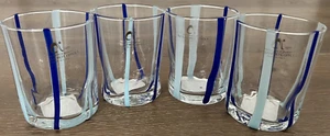 Juego de 4 - Gafas de cóctel Alessandro Coppola a rayas azules cobalto y bebé - Imagen 1 de 4
