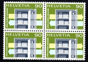 1976-95 Switzerland SC# 9012-For the Intl. Bureau of the UPU - Block of 4 - M-NH - Picture 1 of 1