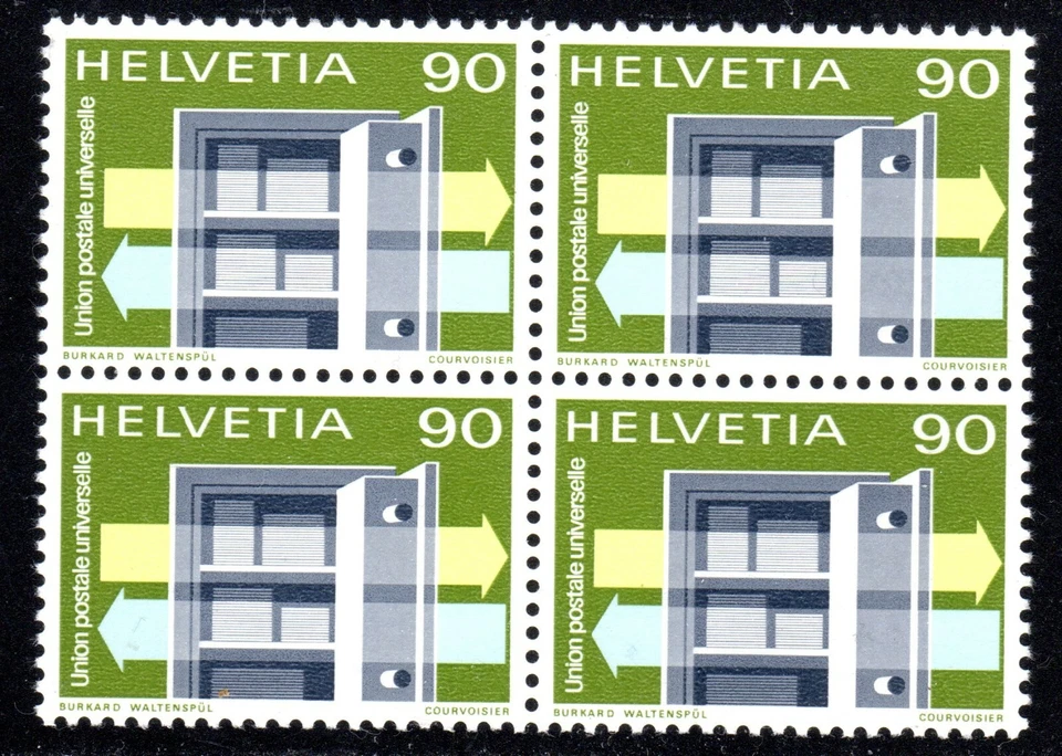 1976-95 Switzerland SC# 9012-For the Intl. Bureau of the UPU - Block of 4 - M-NH - Image 1 of 1