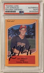 1990 Procards Luis Gonzalez Signed Minor Lg Baseball Card PSA/DNA Auto Certified - Picture 1 of 4
