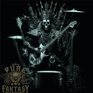 Heavy Metal Thron Totenkopf Rock Musik Gitarre Herren T-Shirt 100% Baumwolle - Bild 1 von 3