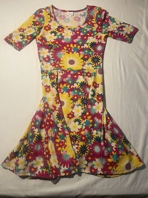 Women's LuLaRoe NICOLE Textured Floral  Dress-Women’s Size Large - Image 1 of 4