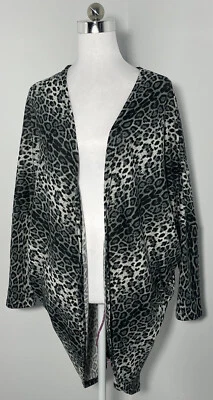 Кардиган Freez серый с анималистическим принтом открытый передний расслабленный крой с длинным рукавом размер S/M - Изображение 1 из 4