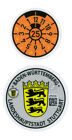 German License Plate Registration Seal Stuttgart Mercedes-Benz, Porsche 2025 Set