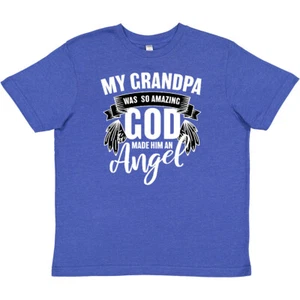 Inktastic My Grandpa Was So Amazing God Made Him An Angel Youth T-Shirt Wings - Picture 1 of 3