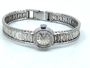 14k White Gold Ladies Mido 17 Jewels Wristwatch - Picture 1 of 12