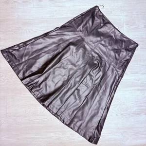 Moderner Citizen Veganer Leder Rock Schwarz Gr. Extra Large Midi Über Knielang - Bild 1 von 3